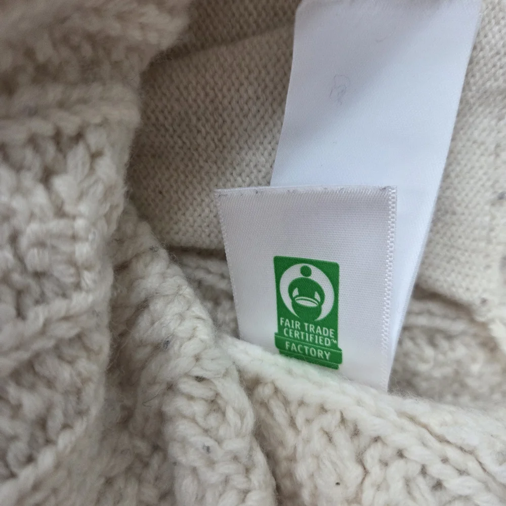 J.Crew Rugged‎ Merino Cable Knit Vest Cream Wool Blend Size M